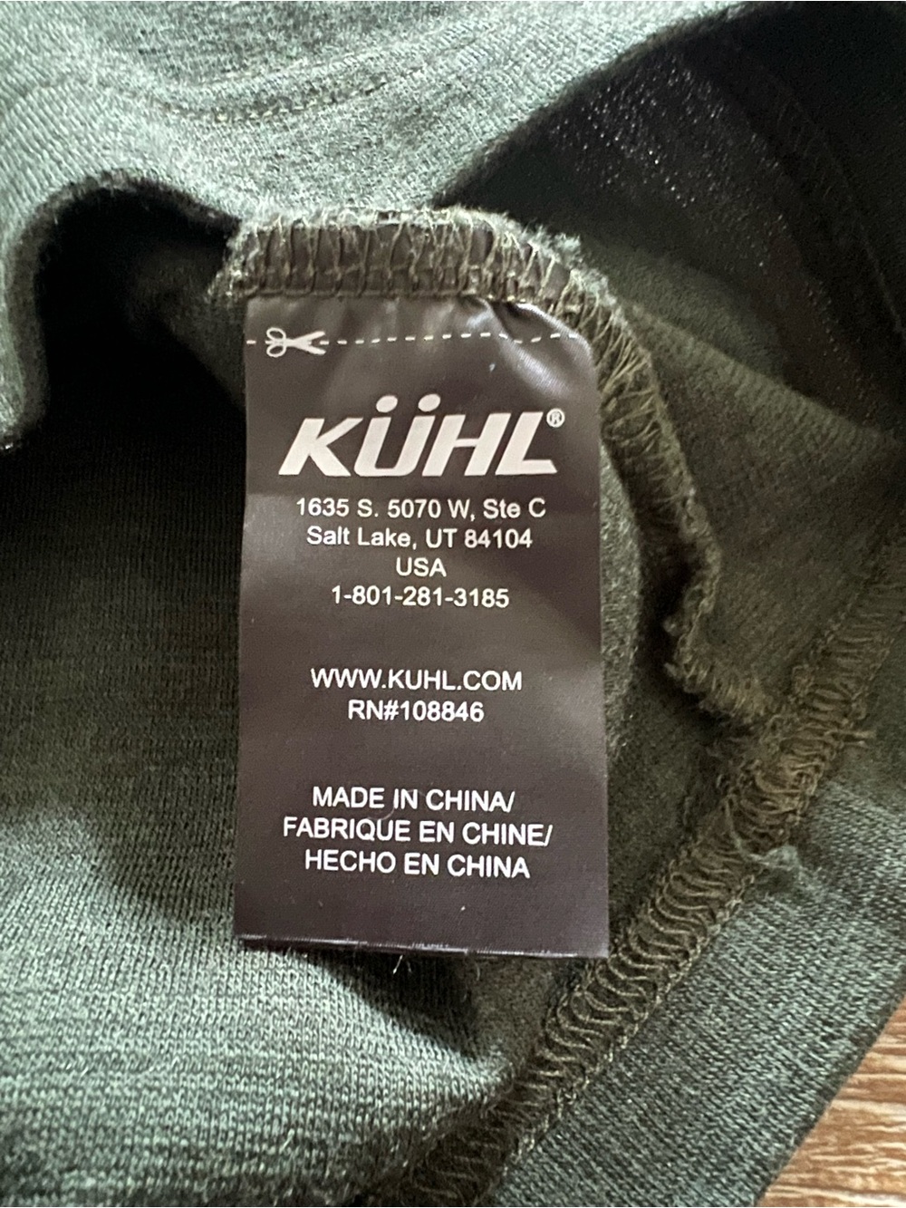 KÜHL 100% Merino Wool Quarter Zip Base Layer | Forest Green | Large - Picture 7 of 15